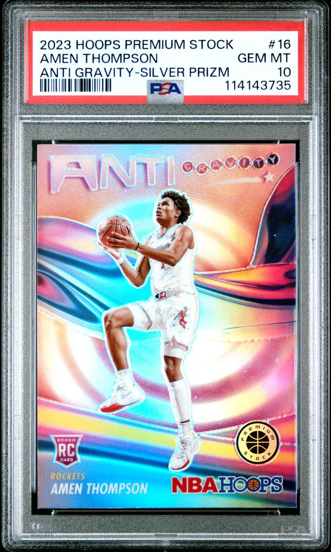 2023 #16 Amen Thompson PSA 10 Panini Hoops Premium Stock Anti Gravity