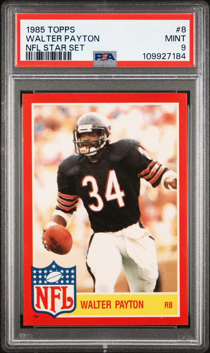1985 #8 Walter Payton PSA 9 Topps NFL Star Set