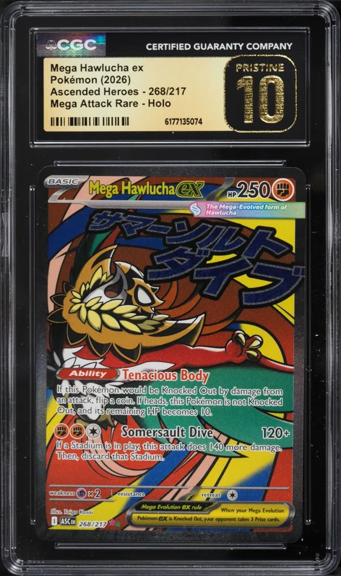 2026 Pokemon Mega Evolution Ascended Heroes MA Mega Hawlucha EX #268 CGC 10 PRISTINE