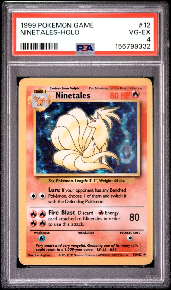 1999 #12 NINETALES-HOLO PSA 4 Game