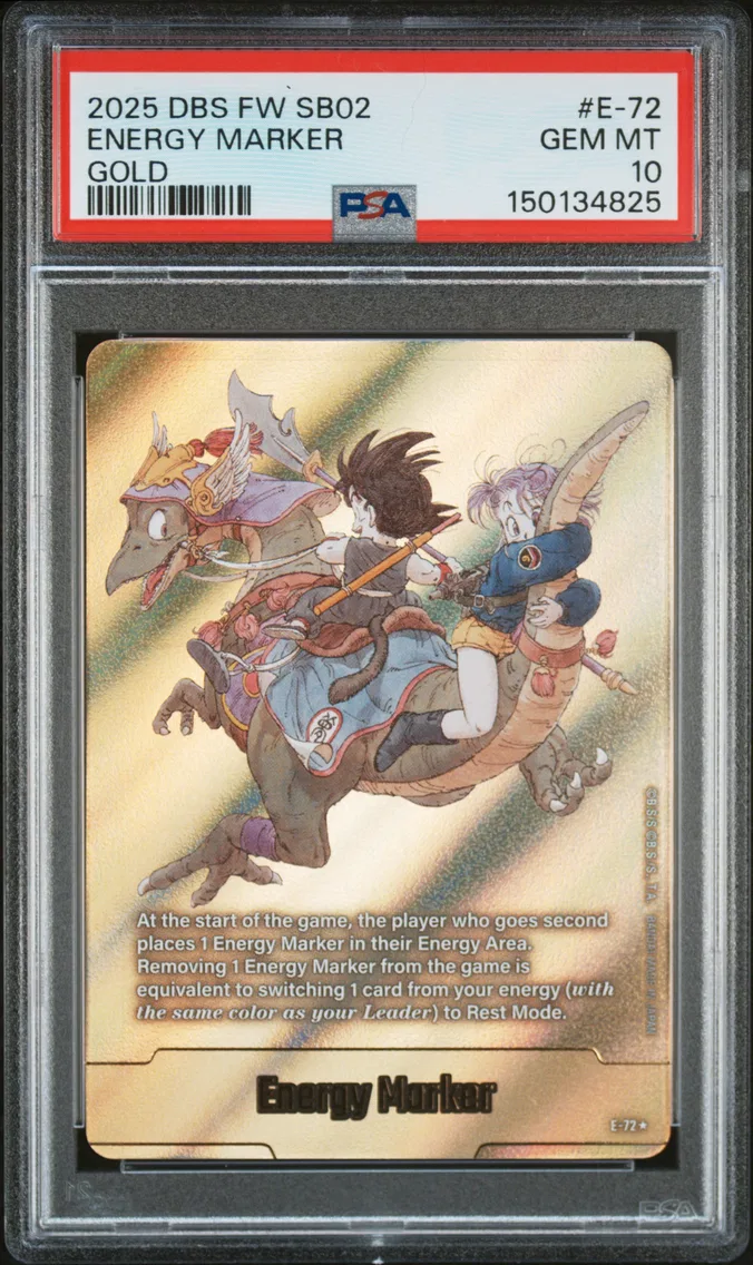 2025 #E-72 Energy Marker PSA 10 Dragon Ball Super Card Game Fusion World Manga Booster 02