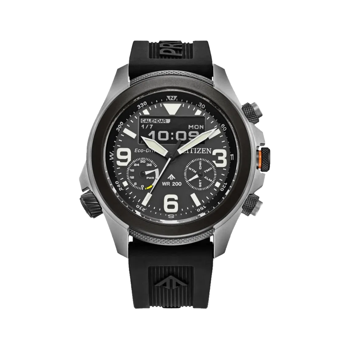 Citizen Promaster Land U822 Eco-Drive 43.9mm - Black on Rubber Strap