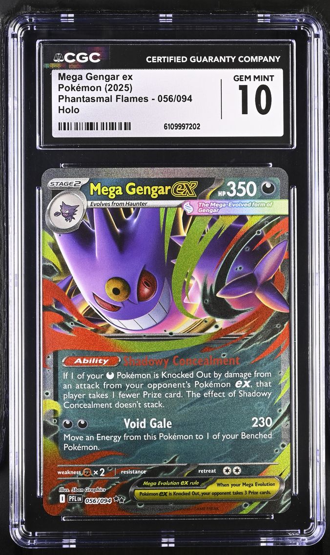 2025 #056 Mega Gengar ex CGC 10 Phantasmal Flames - PFL EN - English