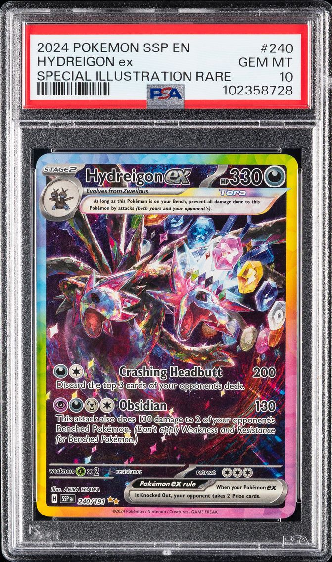 2024 #240 Hydreigon EX PSA 10 Ssp EN-Surging Sparks Pokemon