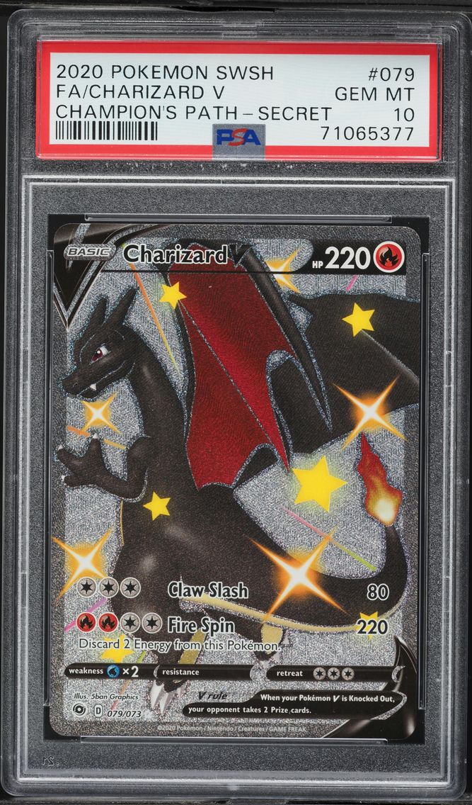 2020 #079 Full Art/Charizard V PSA 10 Sword & Shield Champion's Path Pokemon
