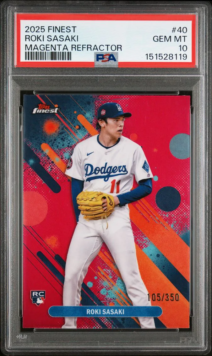 2025 #40 Roki Sasaki PSA 10 Topps Finest