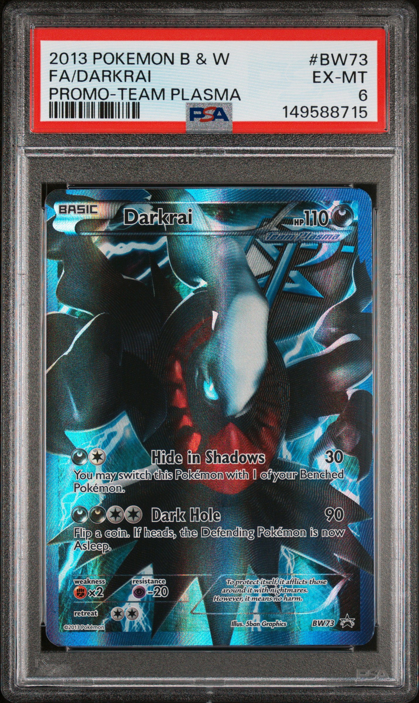 2013 #Bw73 Full Art/Darkrai PSA 6 Black & White Promo