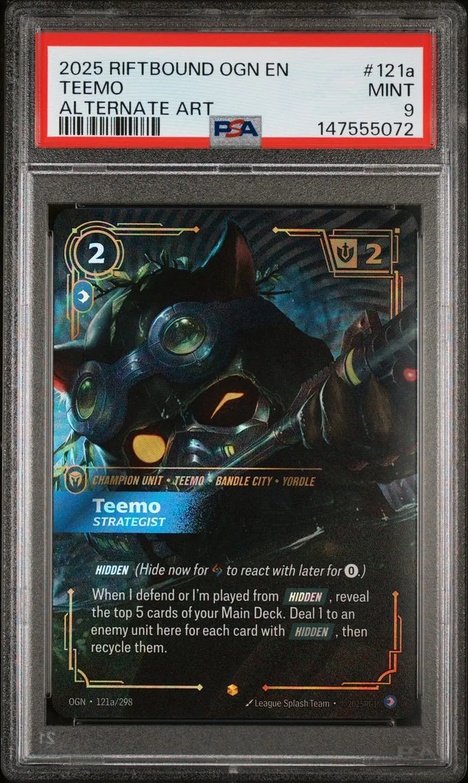 2025 #121a Teemo - Strategist PSA 9 Riftbound: League of Legends Ogn-Origins