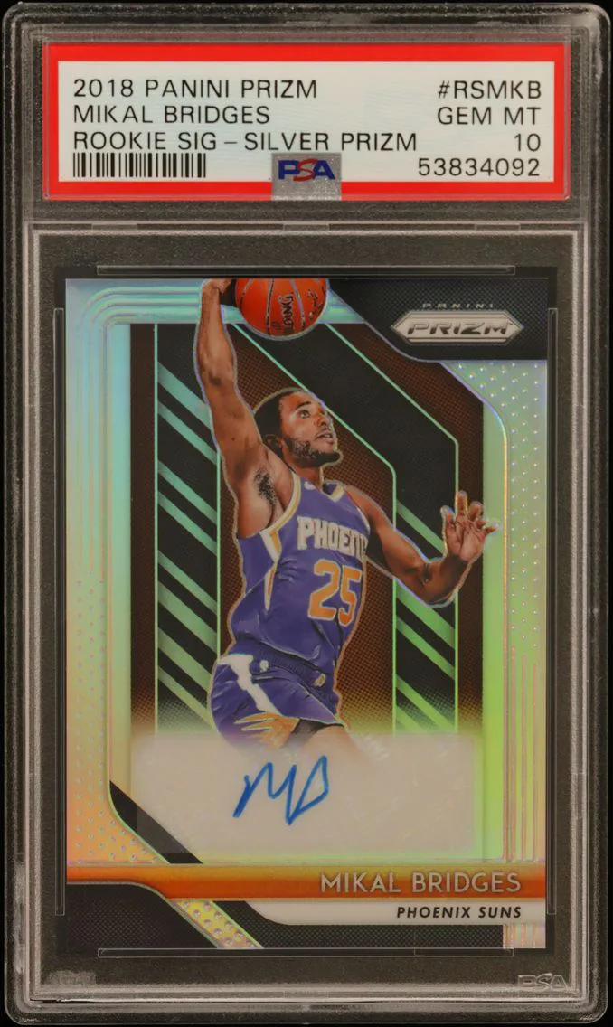 2018 #RSMKB Mikal Bridges PSA 10 Panini Prizm Rookie Signatures