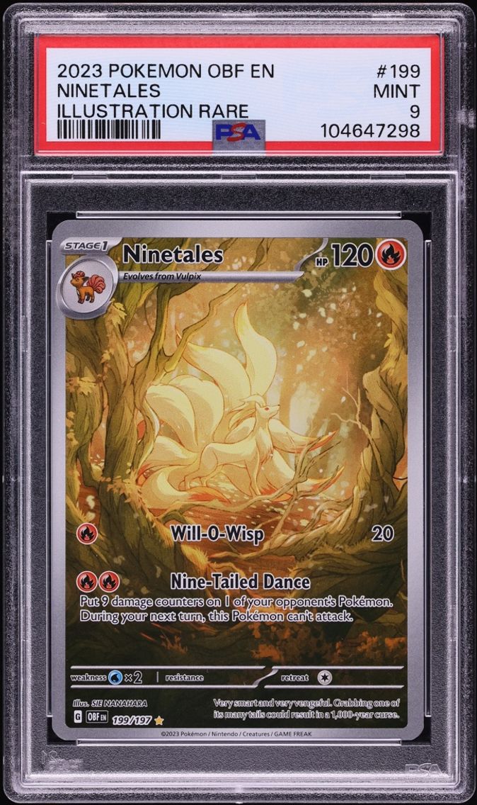 2023 Pokemon Scarlet & Violet Obsidian Flames IR Ninetales #199 PSA 9 MINT