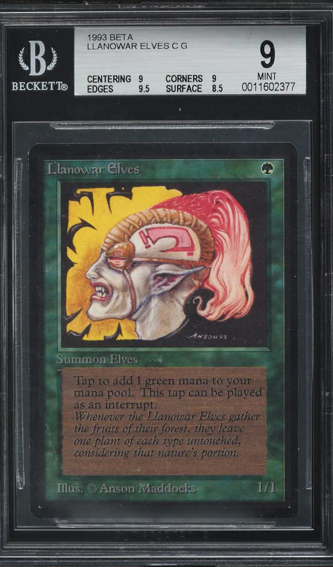1993 #211 BETA LLANOWAR ELVES BGS 9 MAGIC THE GATHERING