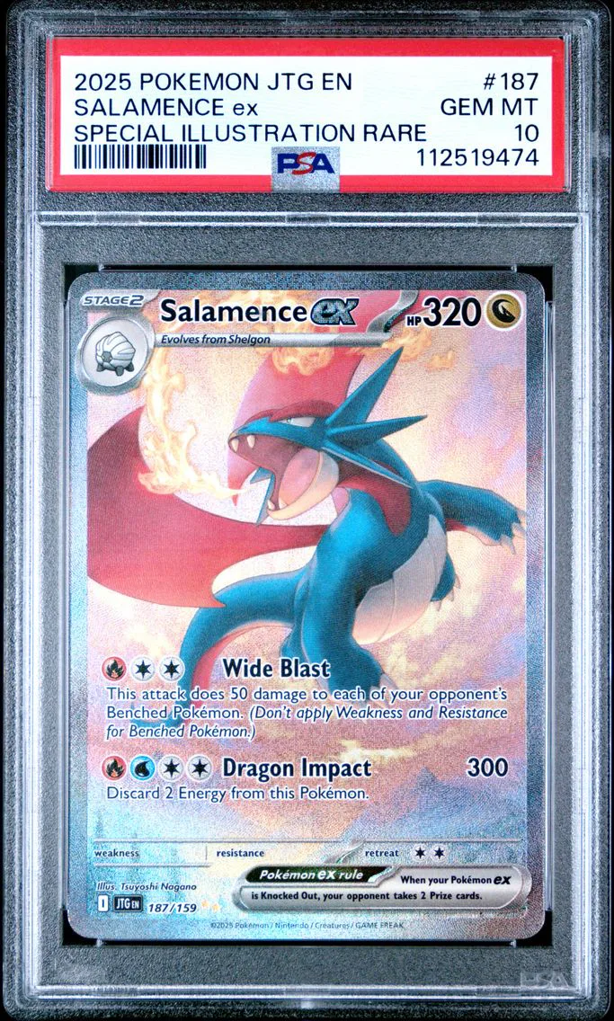 2025 Pokemon Jtg EN-Journey Together Salamence EX Jtg EN-Journey Together #187 PSA 10
