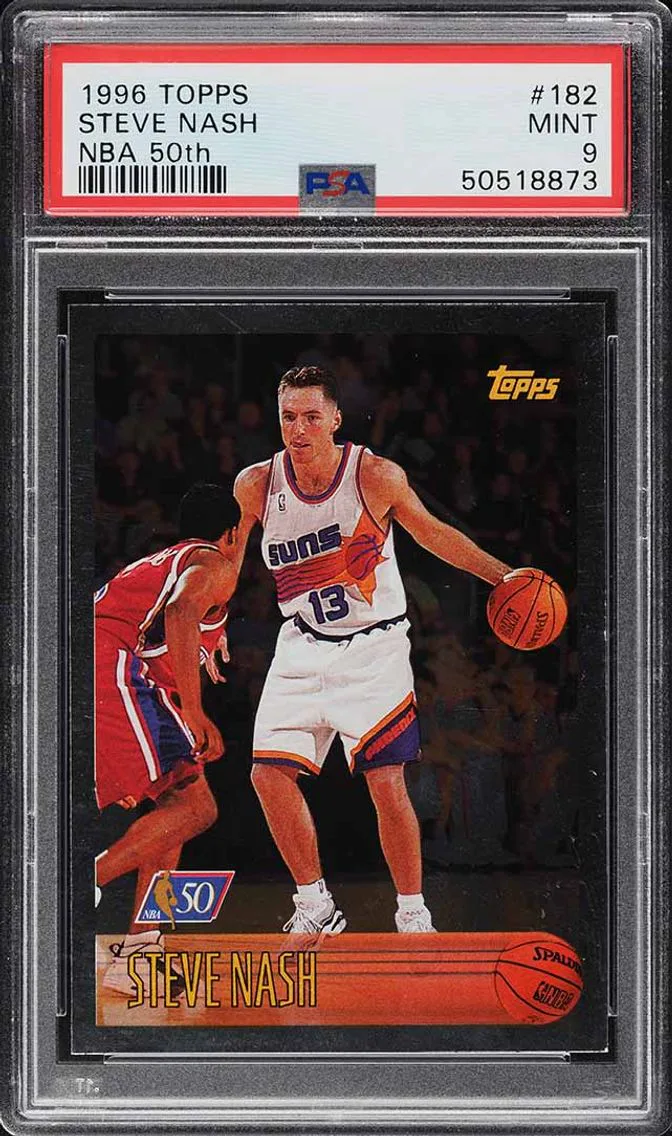 1996 #182 Steve Nash PSA 9 Topps NBA 50th ROOKIE