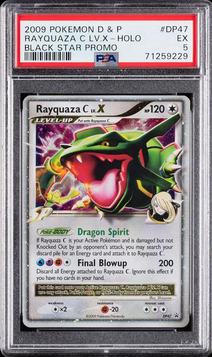 2009 #DP47 Rayquaza C LV.X-Holo PSA 5 Diamond & Pearl Black Star Promo Pokemon