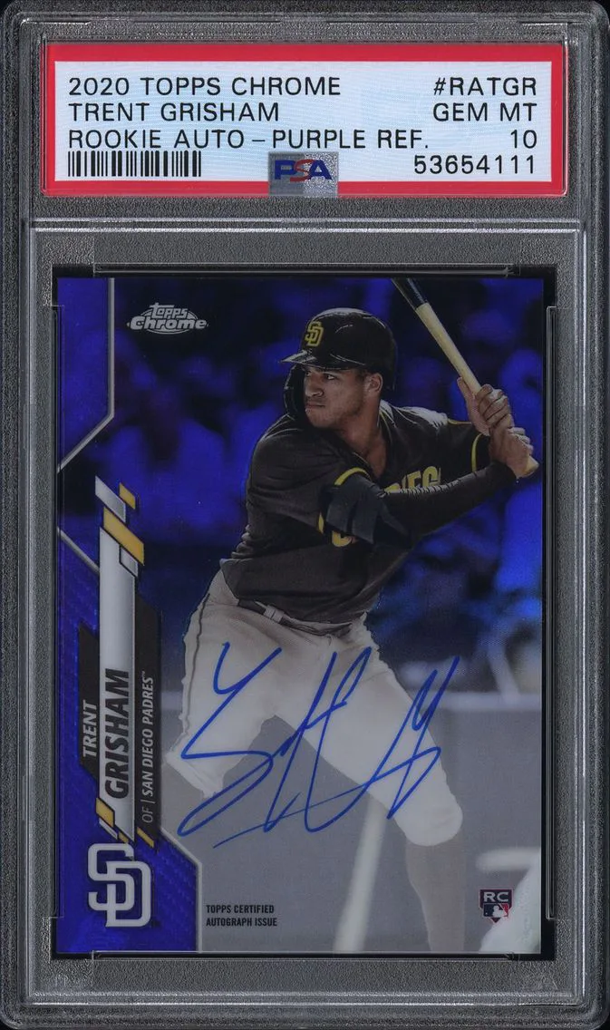 2020 #RATGR Trent Grisham PSA 10 Topps Chrome Rookie Autographs