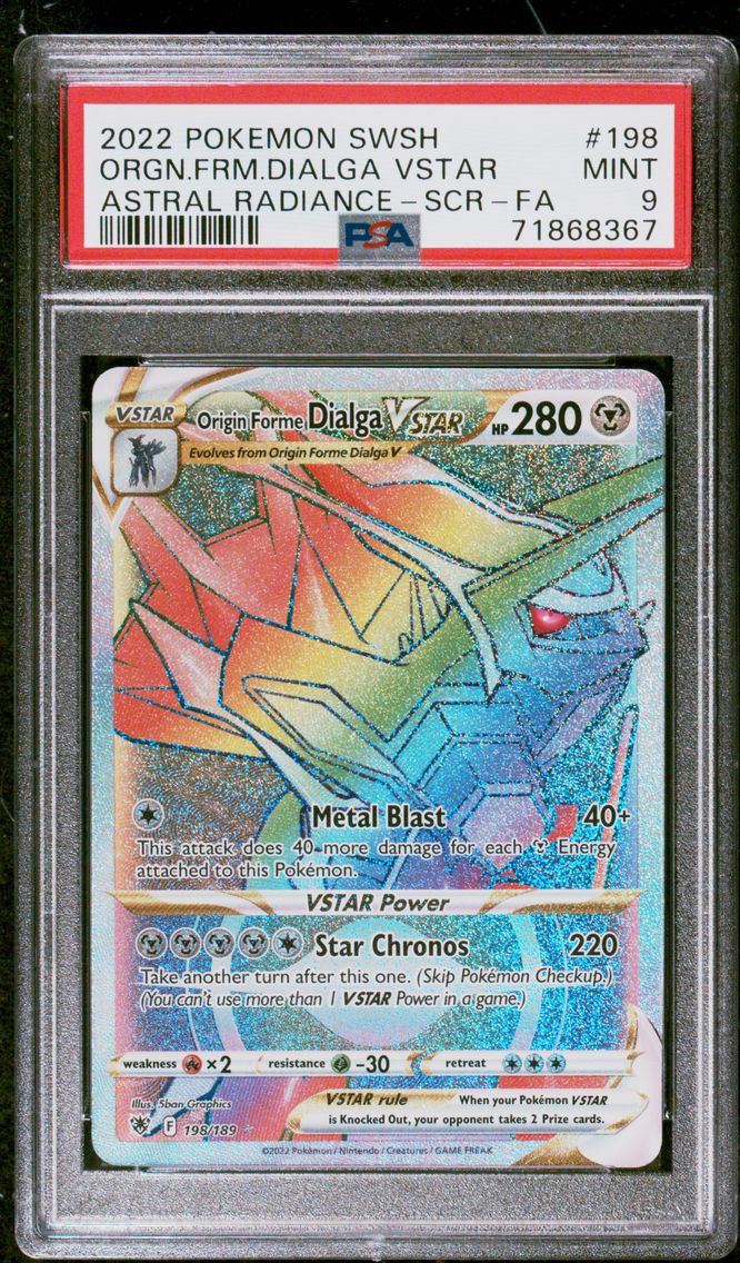 2022 #198 Full Art/Origin Forme Dialga Vstar PSA 9 Sword & Shield Astral Radiance
