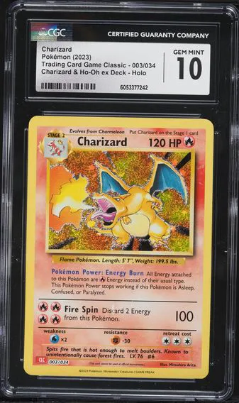 2023 #003 Charizard CGC 10 Clc-Trading Card Game Classic Charizard & HO ...