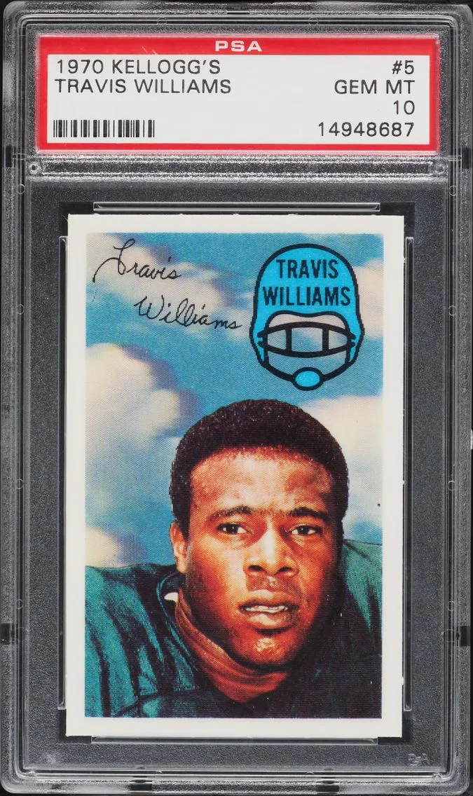 1970 #5 Travis Williams PSA 10 Kellogg's Football