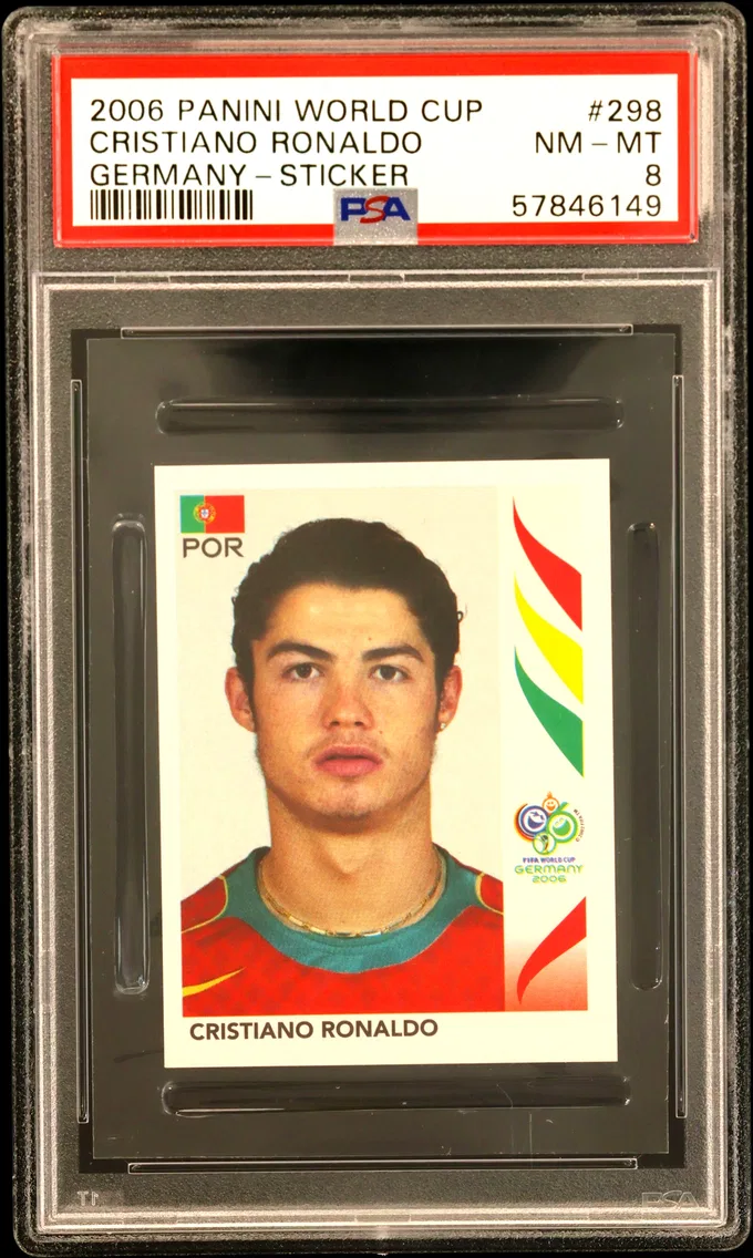 2006 #298 Cristiano Ronaldo PSA 8 Panini World Cup Germany Sticker