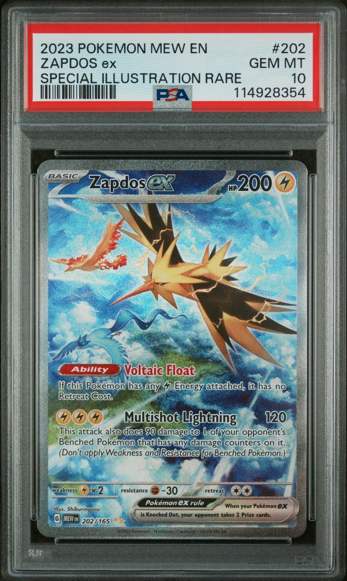 2023 #202 Zapdos EX PSA 10 Mew E