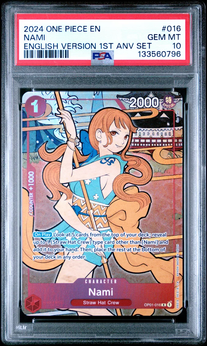 2024 #016 Nami PSA 10 One Piece English Version 1st Anniversary Set