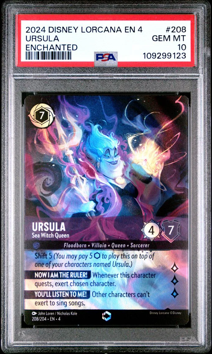 2024 #208 Ursula - Sea Witch Queen PSA 10 Disney Lorcana EN 4-Ursula's Return