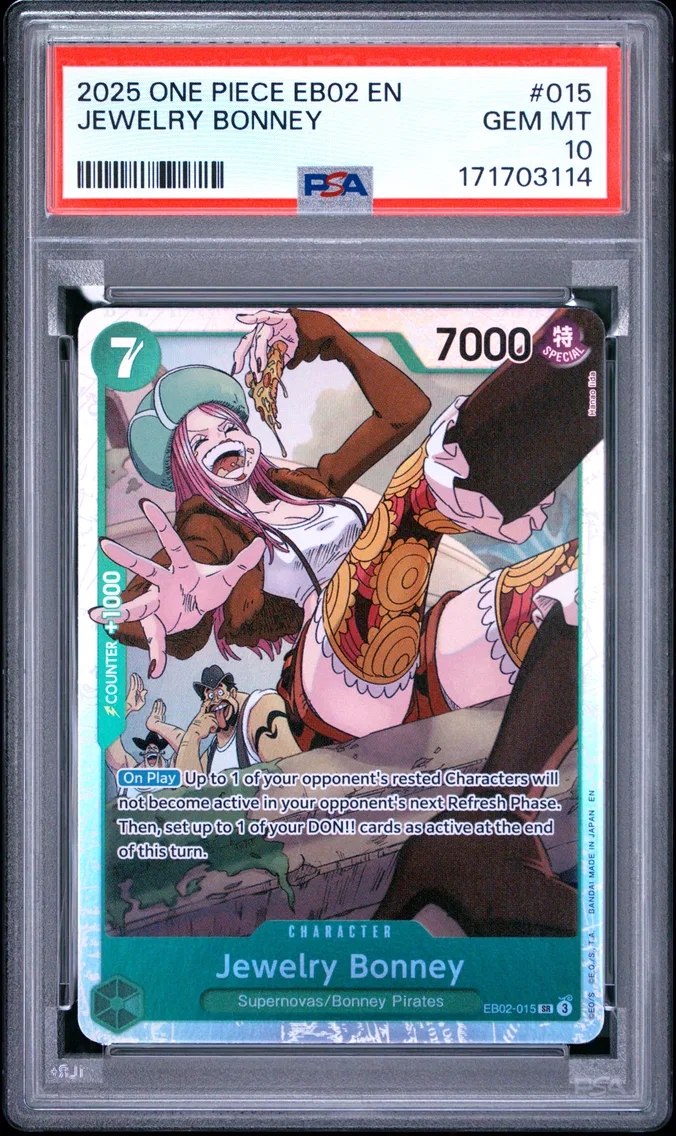 2025 #015 Jewelry Bonney PSA 10 One Piece EB02-Extra Booster -Anime 25th Collection-