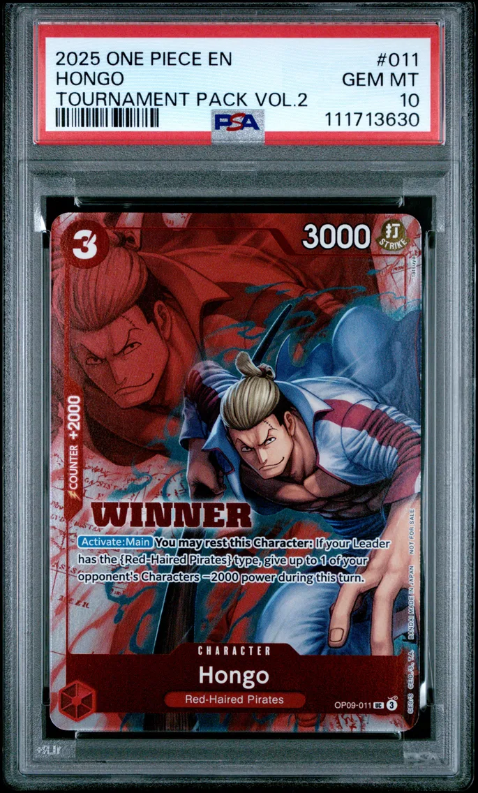 2025 #011 Hongo PSA 10 One Piece Tournament Pack Vol.2