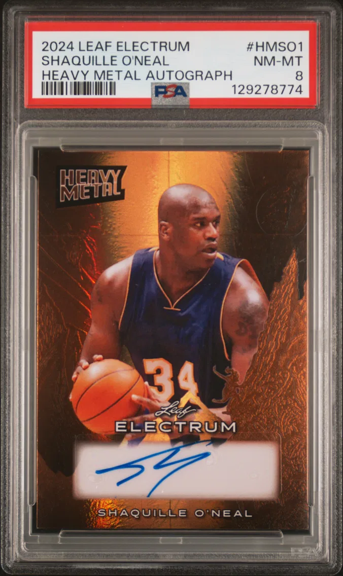 2024 #HMSO1 Shaquille O'Neal PSA 8 Leaf Electrum Heavy Metal Autographs