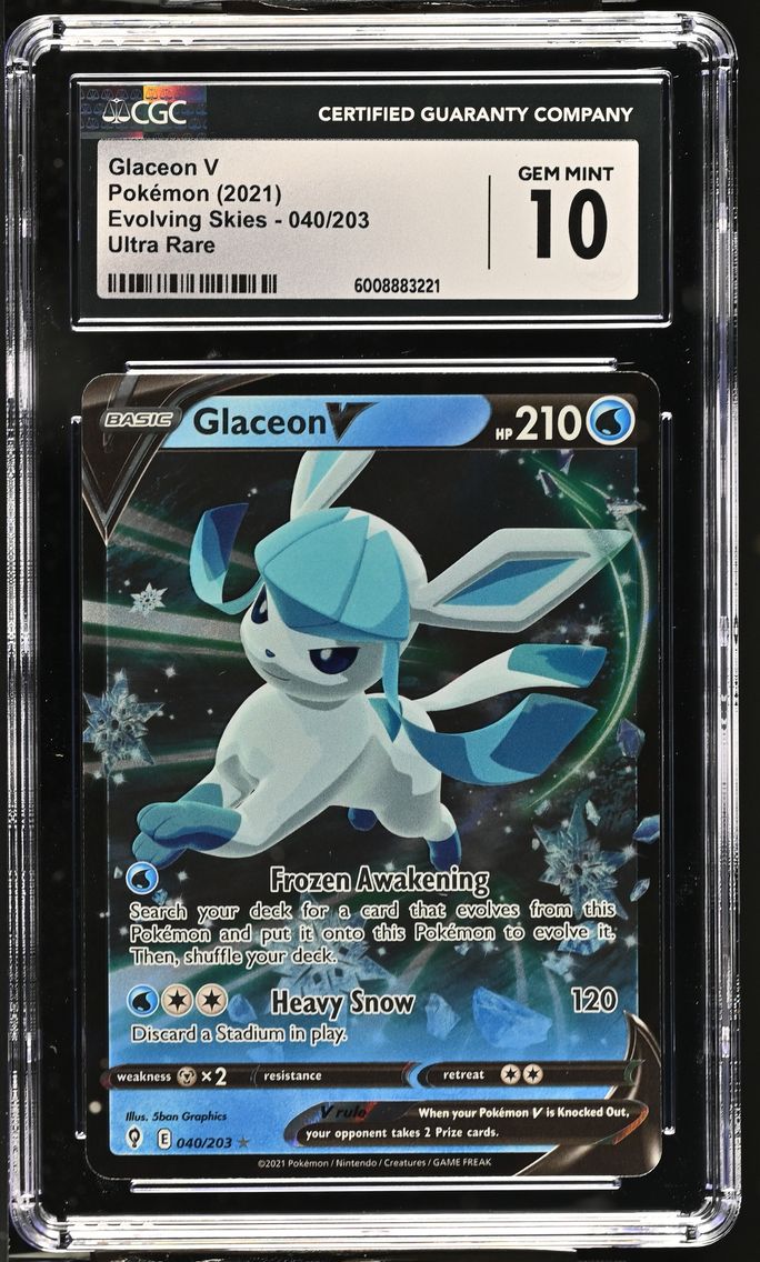 2021 #040 Glaceon V CGC 10 Evolving Skies - English