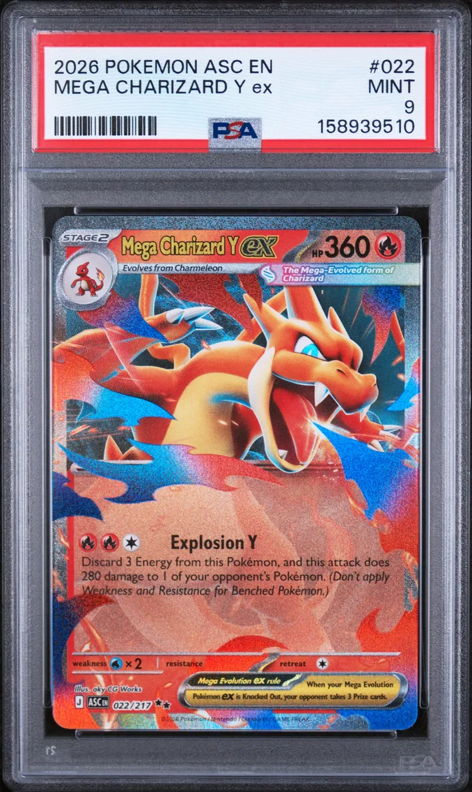 2026 #022 Mega Charizard Y EX PSA 9 Asc EN-Ascended Heroes