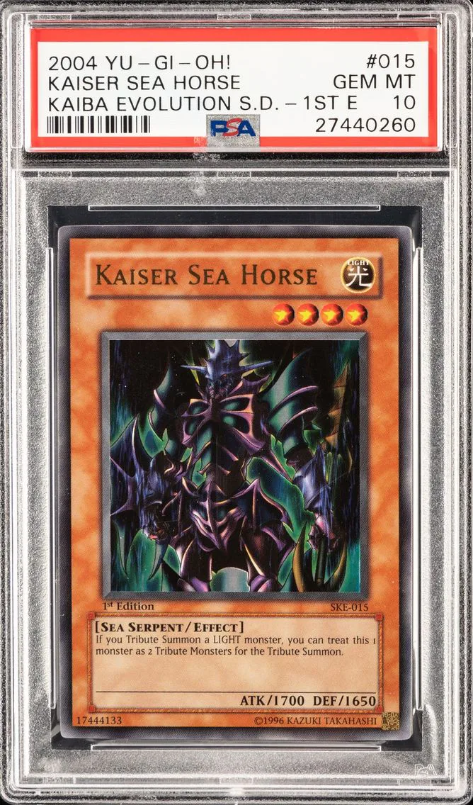 2004 YU-GI-OH KAIBA EVOLUTION STARTER DECK 1ST EDITION KAISER SEA HORSE SKE-015 PSA 10