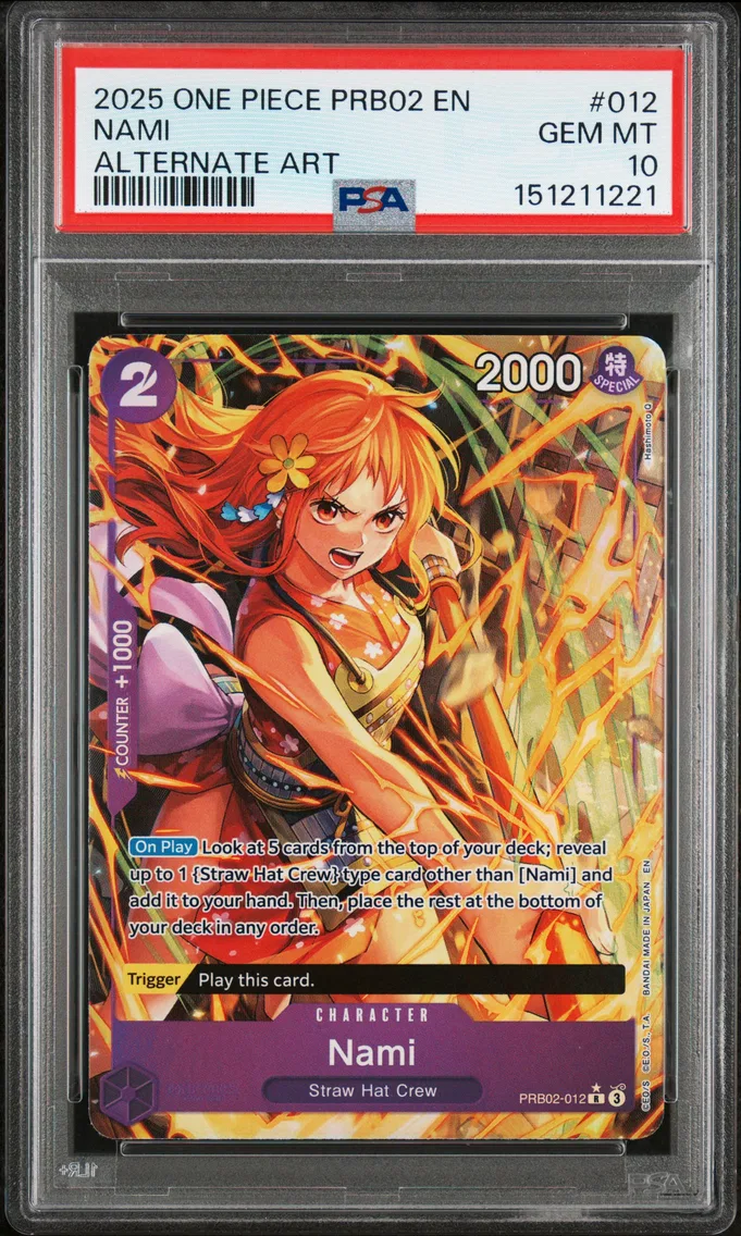 2025 #012 Nami PSA 10 One Piece PRB02-Premium Booster -One Piece Card the Best- Vol.2
