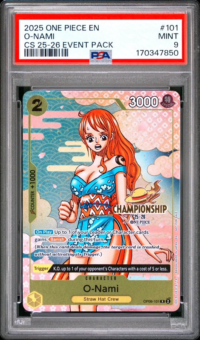 2025 #101 O-Nami PSA 9 One Piece Championship 2025-26 Event Pack