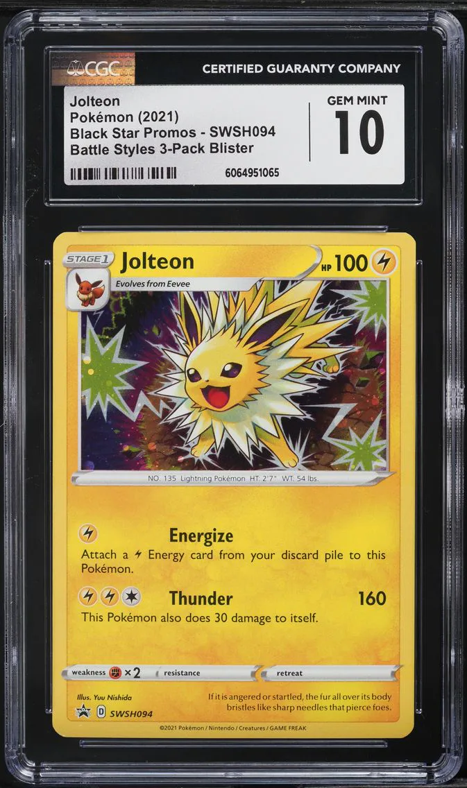 2017 #SWSH094 Jolteon CGC 10 Black Star Promos - Sword & Shield - English Pokemon