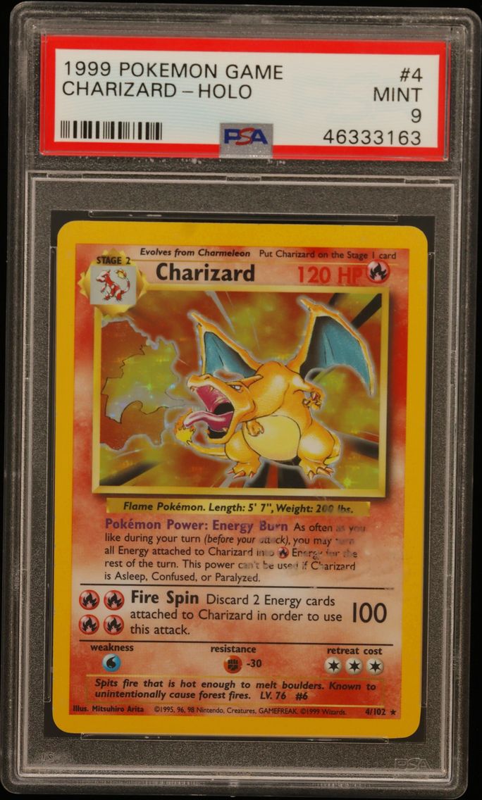 1999 #4 Charizard-Holo PSA 9 Gam