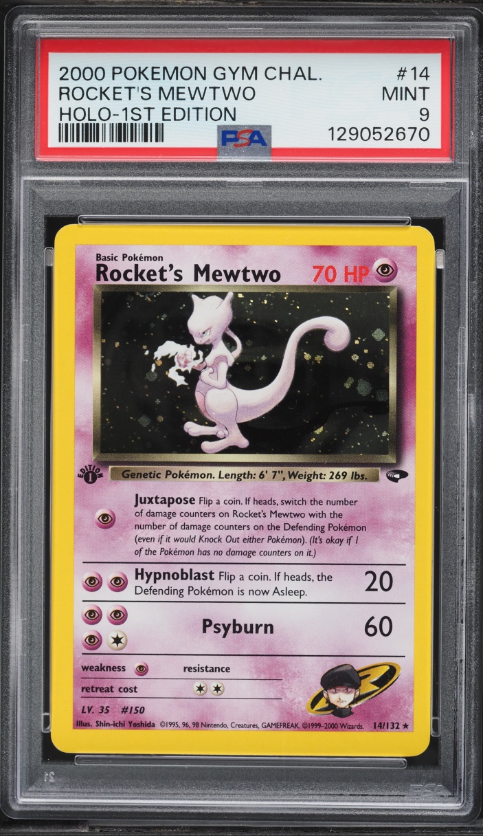 Gym Challenge 1st Edition Holo Rocket's Mewtwo MINT