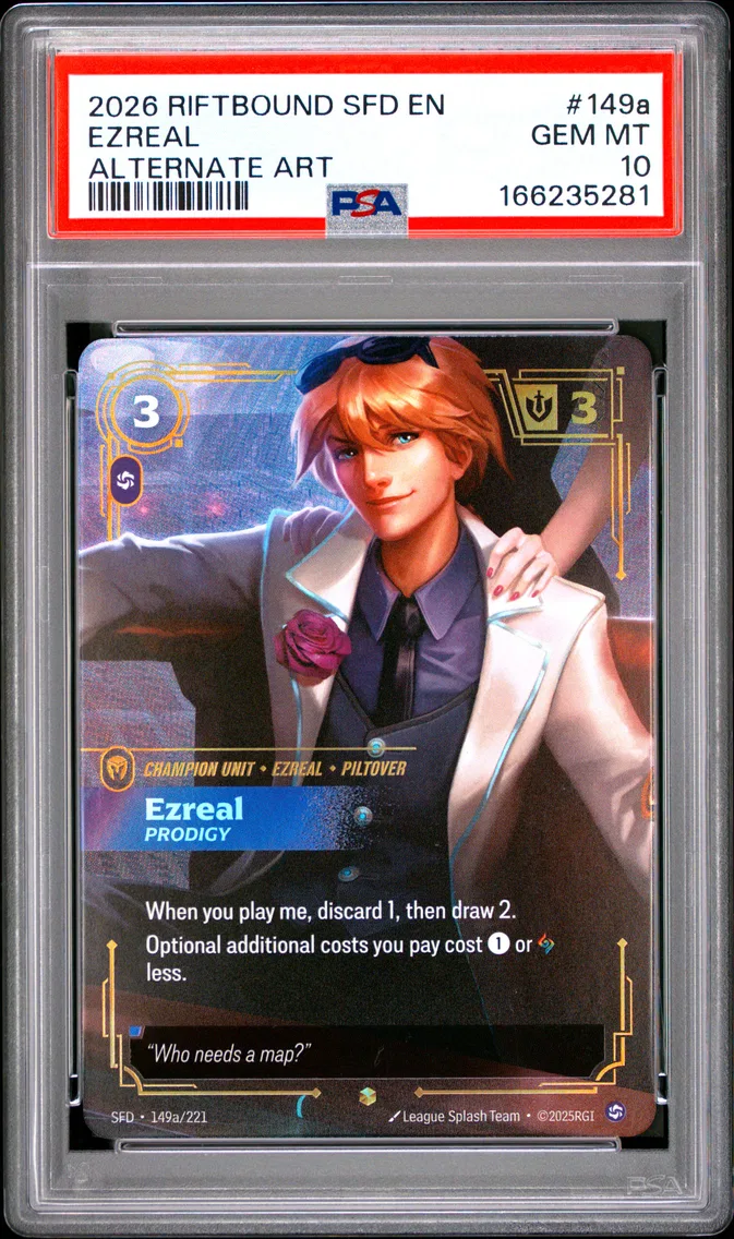 2026 #149a Ezreal - Prodigy PSA 10 Riftbound: League of Legends Sfd-Spiritforged