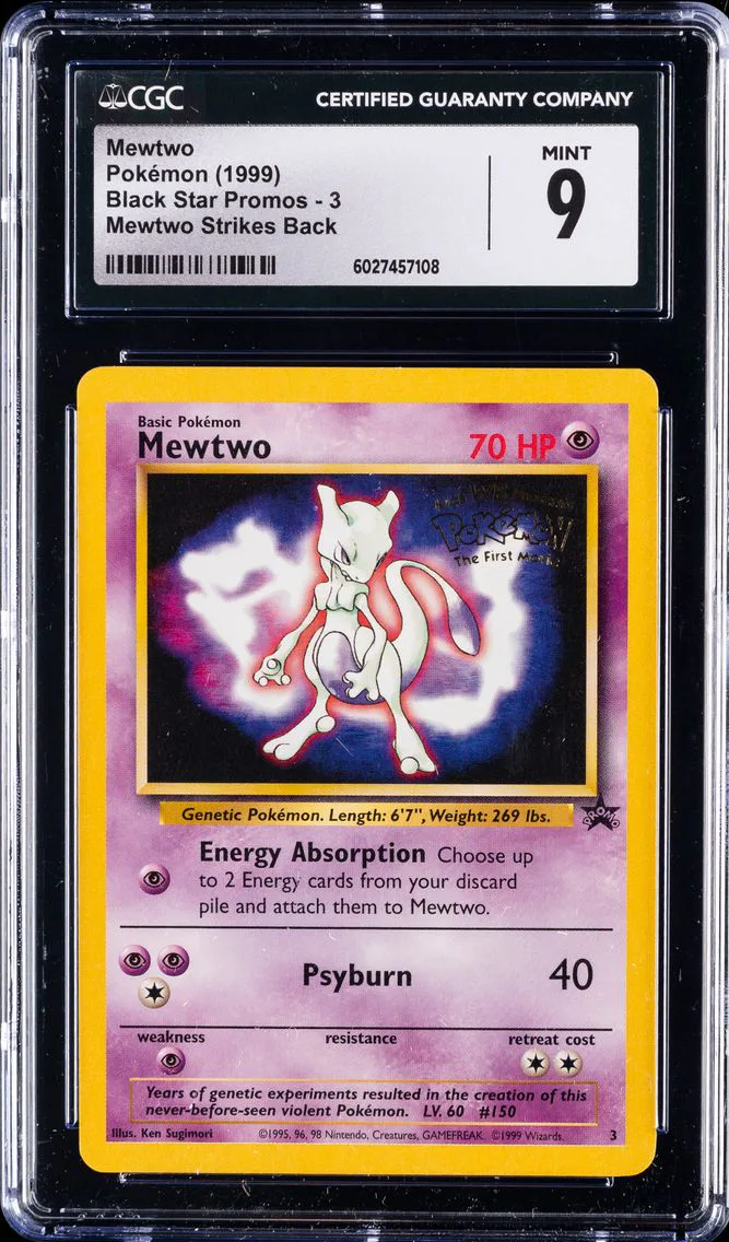 1999 #3 Mewtwo CGC 9 Game Movie Pokemon