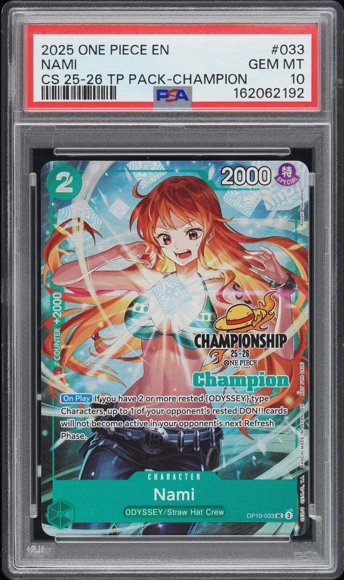 2025 #033 Nami PSA 10 One Piece Championship 25-26 Top Player Pack