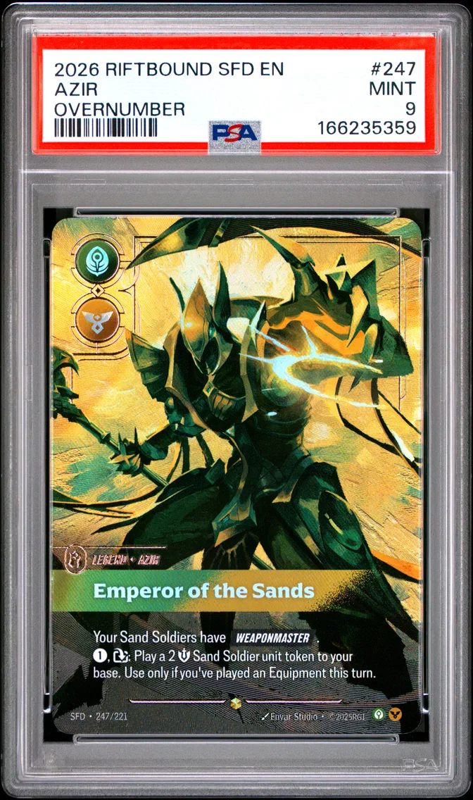 2026 #247 Azir - Emperor of the Sands PSA 9 Riftbound: League of Legends Sfd-Spiritforged