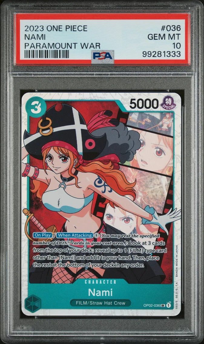 2023 #036 Nami PSA 10 One Piece OP02-Paramount War