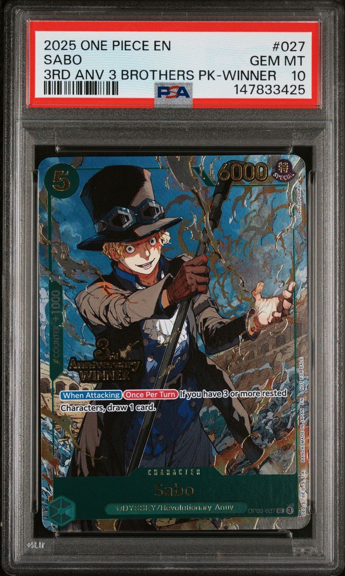 2025 #027 Sabo PSA 10 One Piece