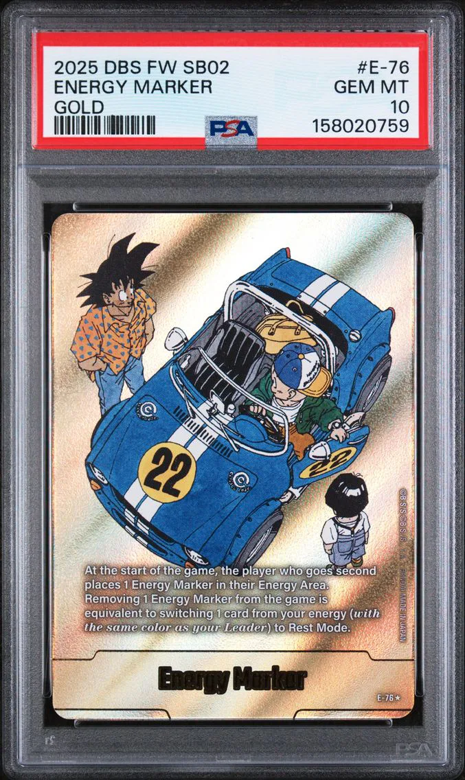 2025 #E-76 Energy Marker PSA 10 Dragon Ball Super Card Game Fusion World Manga Booster 02