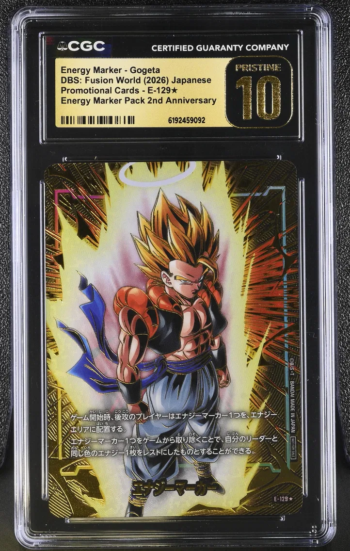 2026 #E-129Ã Energy Marker - Gogeta CGC 10 Pristine Promotional Cards - Japanese
