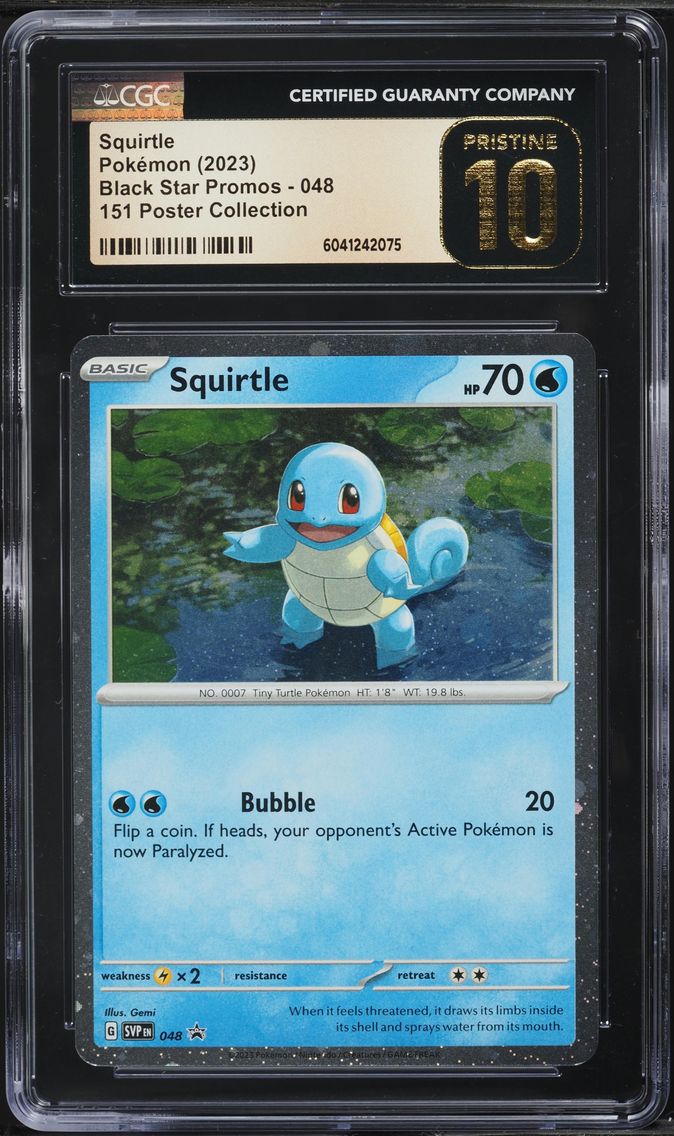 2023 #48 SV 151 BLACK STAR PROMO POSTER COLLECTION SQUIRTLE CGC 10 POKEMON