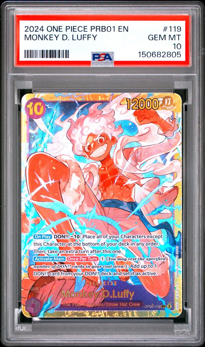 2024 #119 Monkey D. Luffy PSA 10 One Piece PRB01-Premium Booster -One Piece Card the Best-