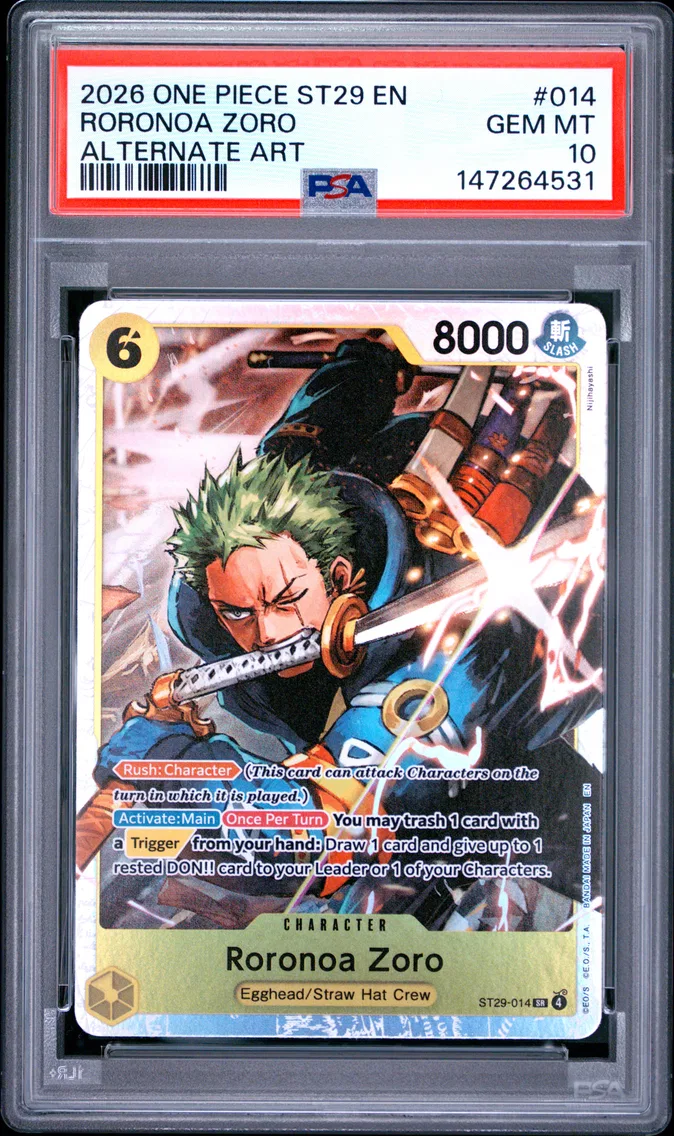 2026 #014 Roronoa Zoro PSA 10 One Piece Starter Deck ST29-Egghead
