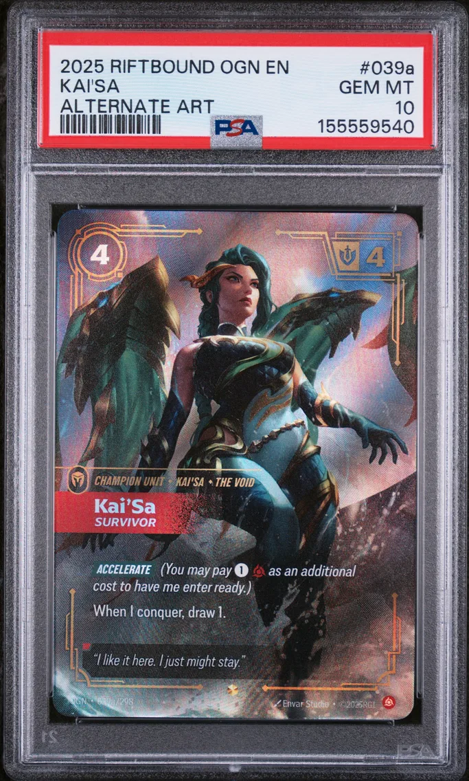 2025 #039a Kai'SA - Survivor PSA 10 Riftbound: League of Legends Ogn-Origins