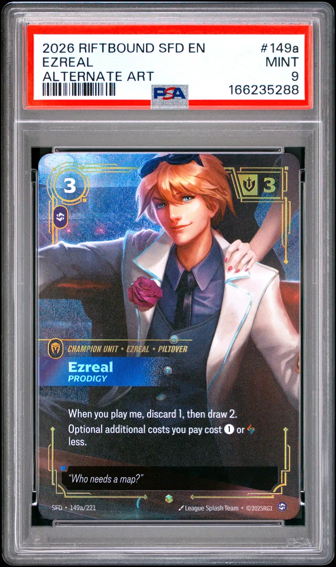 2026 #149a Ezreal - Prodigy PSA 9 Riftbound: League of Legends Sfd-Spiritforged